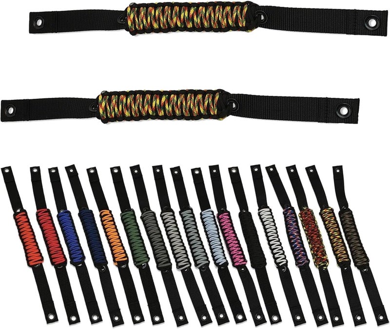 IAG Performance IAG Paracord Grab Handle 2-Piece Set for Ford Bronco 2021-2024+ (Green/Yellow/Red) - Image 1